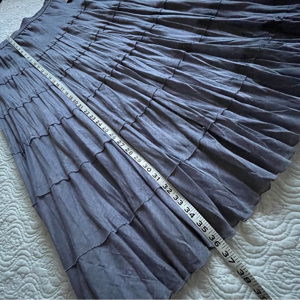 Studio West Skirt Chambray Tiered Maxi Size Large - Picture 10 of 13